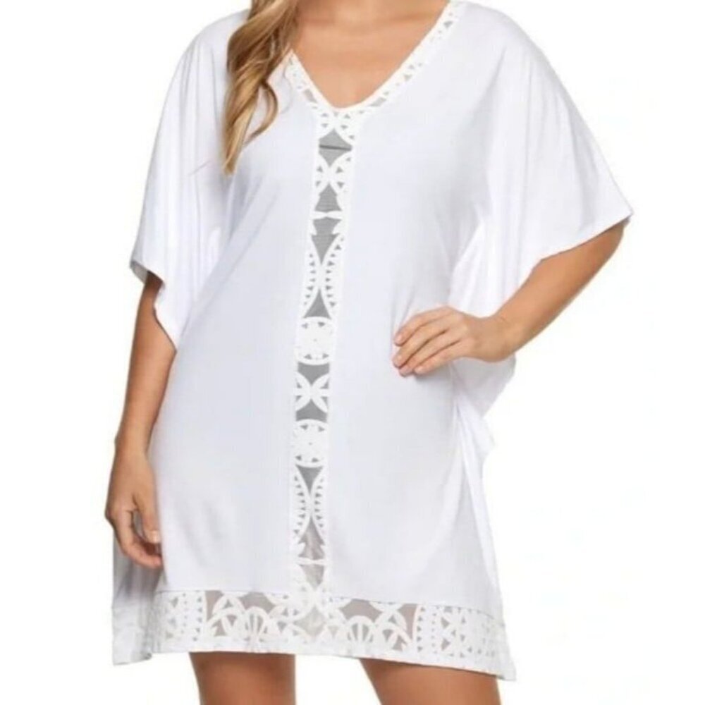 Womens Wearabouts White Swim Coverup Size L,  Beach Dress one